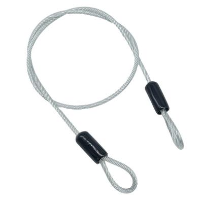 China Factory Direct Selling Good Tension And Durability Steel Wire Rope Factory Direct Sale Stainless Steel Anti Spring 2m Or Galvanized 5mm Anti Theft Safety Rope for sale