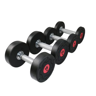 China Durable Non-Slip Healthy Grip Weight Dumbles Dumbbell Custom Set 10kg 30kg Logo Gym Rubber Coated Lbs for sale