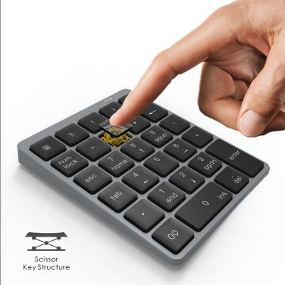 China Slim Ergonomic Numpad BT Scissor Aluminum Structure Portable Rechargeable Wireless CNC Numeric Numpad Numeric Keypad for sale