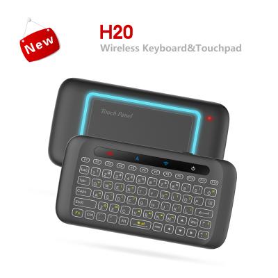 China H20 2.4g RF Mini ERGONOMIC Keyboard Touch Wireless Keyboard With Touchpad RBG Backlight Keyboard for sale