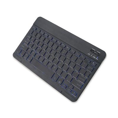 China Wireless 7 Color Tooth Keyboard Backlit Rechargeable Blue Notebook Tablet PC Laptop Pad Keyboard for sale