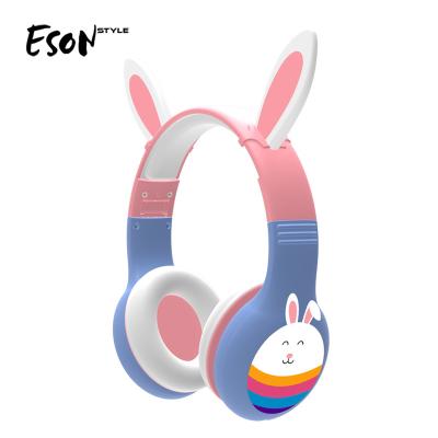 China Headband Eson Style S1224 Wired Headphones Music Share Over Cat Ear, Water Print Pattern For Kids Headphones for sale