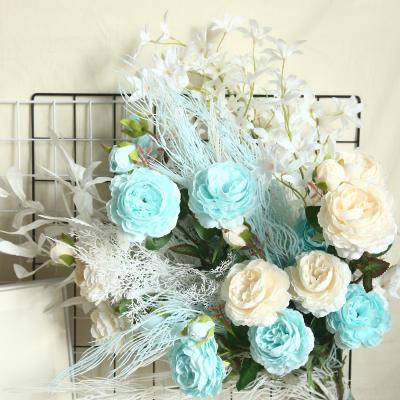 China Wedding/decorative Rose Wedding Decoration Artificial Peony flowers of artificial flowers factory decoration SYB51010 fake flower home direct fake cabbage for sale