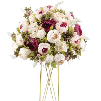 China Wedding Decoration Artificial Flower Ball Silk Table Runner Wedding Centerpieces for sale