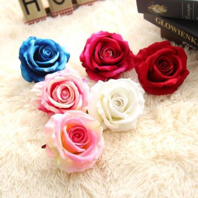 China Simulation and Realistic Flower SYB03338 Wall Wedding Velvet Rose Flower Heads Artificial Flower Background for sale