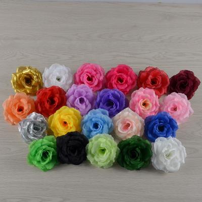 China Simulation and Realistic Artificial Flowers SYB72609 Flower Wall Wedding Velvet Rose Flower Heads Background Artificial for sale