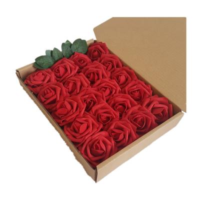 China SYB72703 Factory Wholesale Realistic Artificial Flowers 7cm PE Foam Rose Flower Head Wedding Flower Simulation and Layout for sale