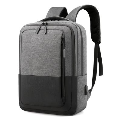 China Wholesale Custom Large Business Waterproof Laptop Backpack Logo Daily Laptop Bag Travel Rucksack With USB Cable for sale