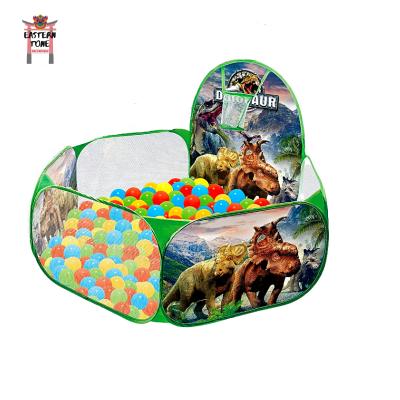 China Inflatable Toy Ball Pit Basketball Hoop Play Tent for Kids and Toddlers, Dinosaur Theme Playhouse 100 Balls Included for sale