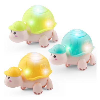 China Light and Turtle Toy Light Educational Music Pressing Sliding Scooter Children's Press Tortoise Traction Light Back and Music Inertia Crawling for sale