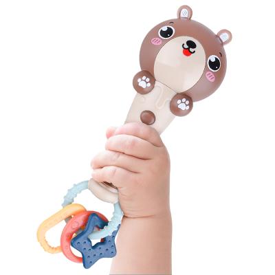 China Newest Arrival Plastic Wholesales Silicon Musical Baby Rattle Gift Set Toy Baby Hand Rattle for sale