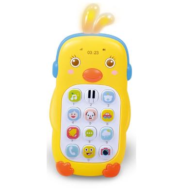 China Early Education Labor Boarding Little Duck Baby Cell Phone Toy with Lights and Music, Sing and Count Musical Phone Toy, Early Learning Education for sale