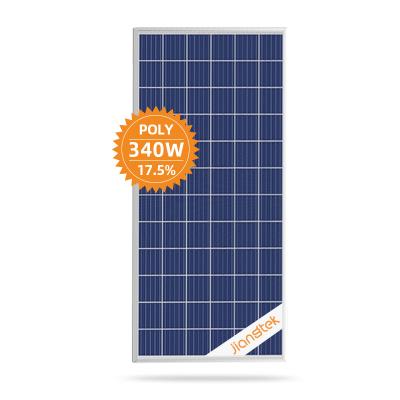 China Solar Power System JIANGTEK 340W Poly Blue Crystal Solar Panel With High Efficiency PV Module With Low Light Performance for sale