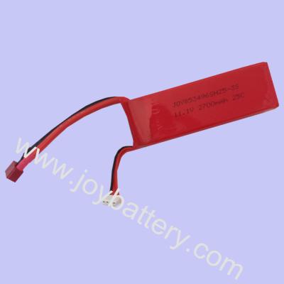 China 853496 11.1V 2700mAh 3S1P rc helicopter battery with T connector for airplane helicopter for sale