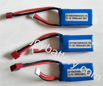 China 803048 3S 11.1V 1000mah  20C,High quality 11.1v 30C 1000mah Lipo Battery for RC model/hobby airplane for sale