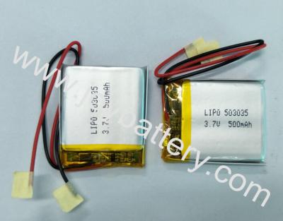 China 503035 li polymer battery 3.7v 500mAh,302545 452530 503035 742045 3.7v 300mah 310mah lipo rechargeable battery for sale