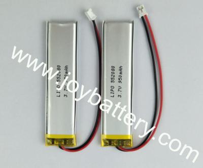 China 552080 3.7V 950mAh lipo battery with PCB,3.7V 950mAh 552080 polymer battery for sale