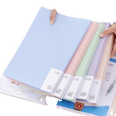 China Creative Color Folder pp Ring Binder Candy Trend Multi-pockets Waterproof Document File Folder Display Book for sale