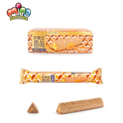 China Natural Custom Halal Mango Flavor Crunchy Stick Cookie Coated Corner Bar for sale