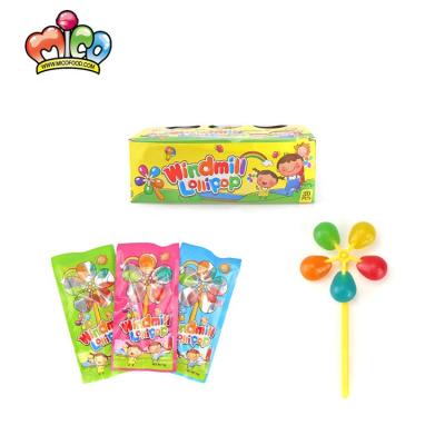 China Natural Popular Colorful Flower Windmill Lollipop Hard Candy For Kids for sale