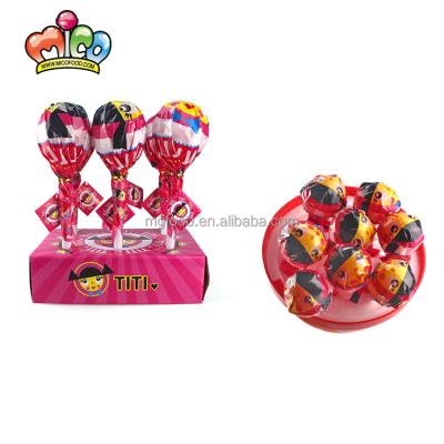 China Large Size Natural Fruit Flavor Lollipop In Giant Plastic Lollipop Candy Container In Display Box for sale