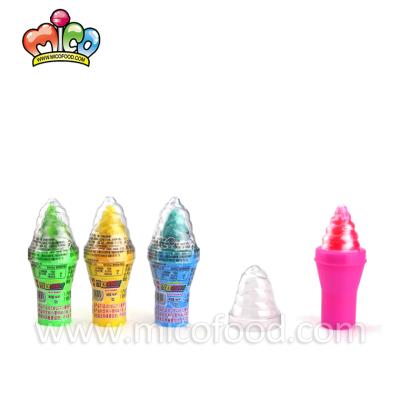 China New Natural Ice Cream Shaped Hard Candy Lighting Toy Fruity Candy Soft Lollipop for sale