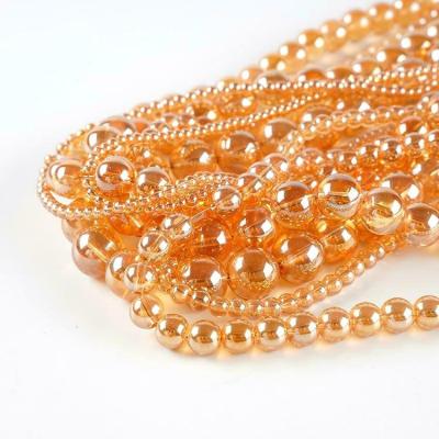 China Shiny Round Glass Crystal Beads Standard Direct Sales Crystal Beads Strands Decoration Glass Beads String Trim For Dresses for sale