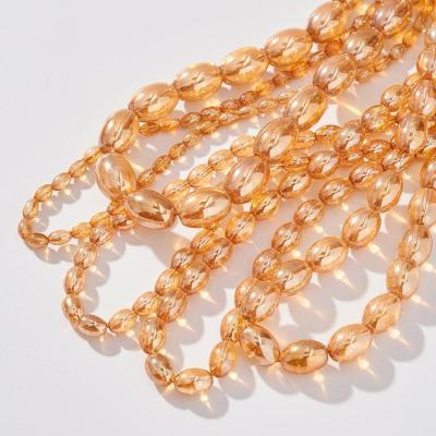 China Low MOQ Brilliant Decoration Multiple Sizes Red Amber Decorative Crystal Beads Strand for sale