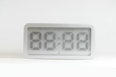 China ABS Bedside Dot Matrix Clock , Silvery Smart Mini Pin Clock for sale