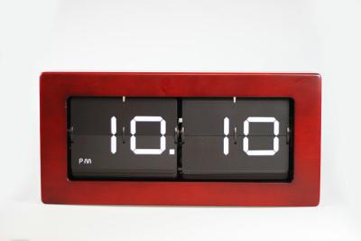 China Flip Table Antique Wooden Clocks , Red Rectangle Clock for sale