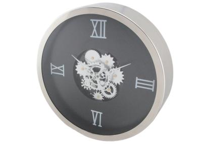 China reloj de pared material del engranaje del metal de la producción de la fábrica de Guangzhou el nuevo, Metal el reloj HY-G053-B del número romano en venta