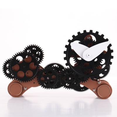 China Funky Decorative Silver Dog Gear Table Clock For Kids for sale