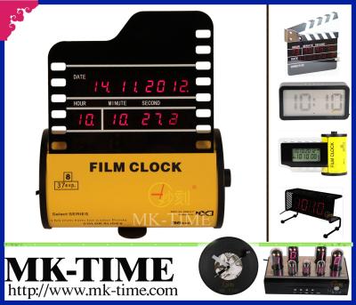 China Yellow Mini Quartz Film Clock / Electronic Time Clocks for sale