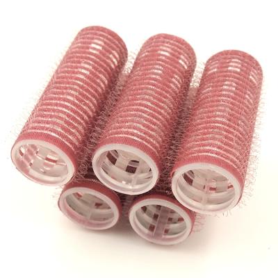 China Aluminum & DIY Plastic Hairdressing Selfgriped Small Red Metal Selfgriped Hair Styling Magic Easy Heated Plastic Heat Rollers for sale