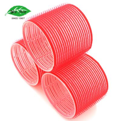 China Red Home Jumbo Hot Rollers Travel Plastic Auto-handle Salon Plastic Hair Rollers for sale