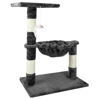 China High Quality Natural Pet Stocked Cat Climbing Stracher Wood Cond Sisal Cat Tree Tower Short Plush Cheap Profession Factory Direct Sale for sale