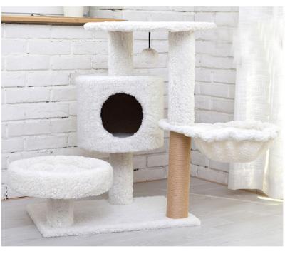 China Wholesale Stocked Customized Cat Furniture Cat Furniture Cat Scratcher Natural Plush Natural Sisal Plush Housing for sale