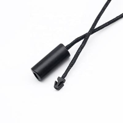 China Other Factory Outlet Black Plastic Loop Hanger Tag For Clothing Cotton String Tag for sale