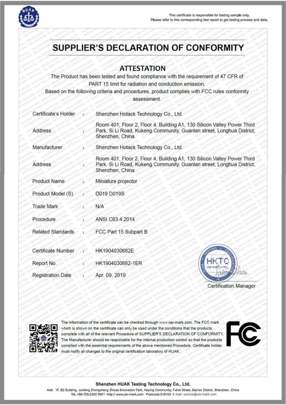 FCC - Shenzhen Hotack Technology Co., Ltd.