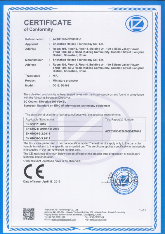 CE - Shenzhen Hotack Technology Co., Ltd.