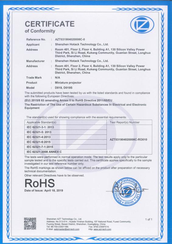 RoHS - Shenzhen Hotack Technology Co., Ltd.