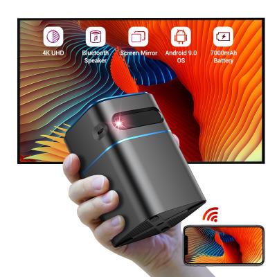 China Newest Portable 4K Android 9 Pico Projector as Home Theater with Mini Speaker Mode LED DLP Beamer Wireless High-Fidelity Projectors for sale