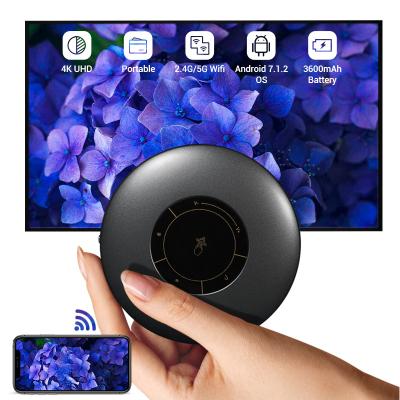 China Best Throw Short Selling DLP Projector 4K Android Smart Mini Home Theater Portable Projector with UFO Design and Touchpad Projectors for sale