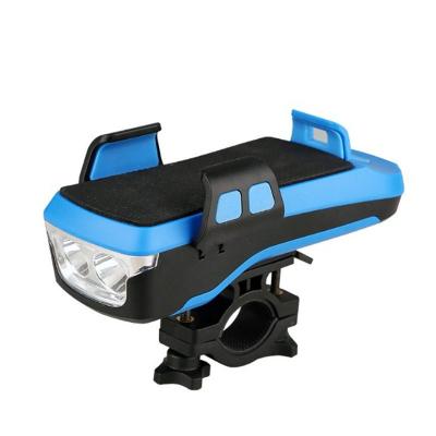 China USB Equipment Bicycle Light Recycling Front Light Charging Mobile Phone Holder Bicycle Horn Light for sale