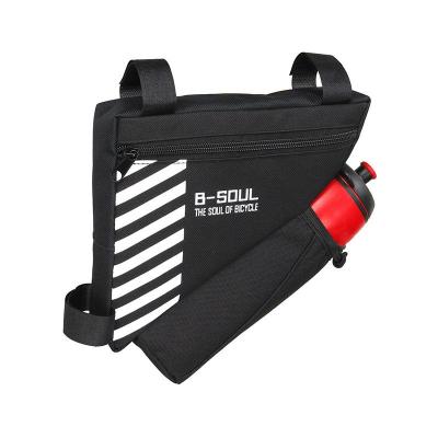 China B-SOUL E-Bike Rainproof Bag For Bicycle Front Frame Bag Cycling Top Tube Bag With Water Bottle Pouch Bicycle Accessories (Black) for sale