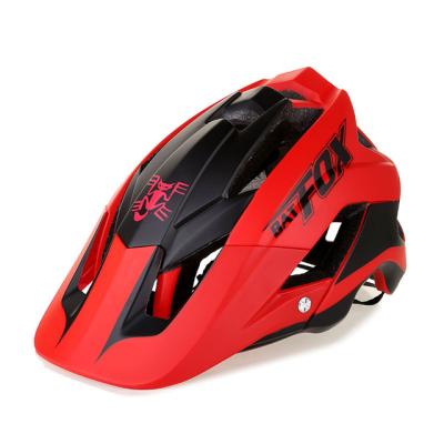 China Breathable Comfortable Shock Absorption BATFOX Red Integrally Molded Bicycle Road Helmet Mens MTB Sports Helmet Cycling Ultralight Professional Cycling Helmet for sale