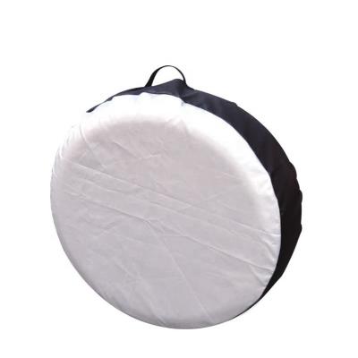 China Custom Printing Polyester Oxford Silver And Black 300D Cover UV Protection Drawstring Spare Tire Bag for sale