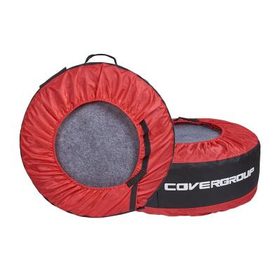 China Durable Dust Proof Polyester 4Pcs Set Car Spare Tire Tire Tote Storage Bag Tire Cover for sale