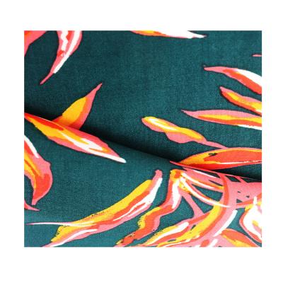 China Sustainable Customized Eco Friendly Floral Fashion Designs Fabric 40*40 120gsm Ecovero Viscous AOP Printed Rayon Poplin Fabric for sale