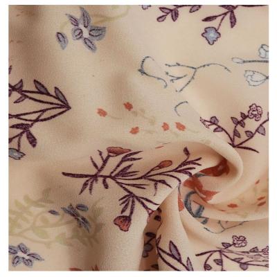 China Lowest Price Anti-Static 115gsm Printed Recycled Polyester GRS POLY Moss Crepe Fabric for sale